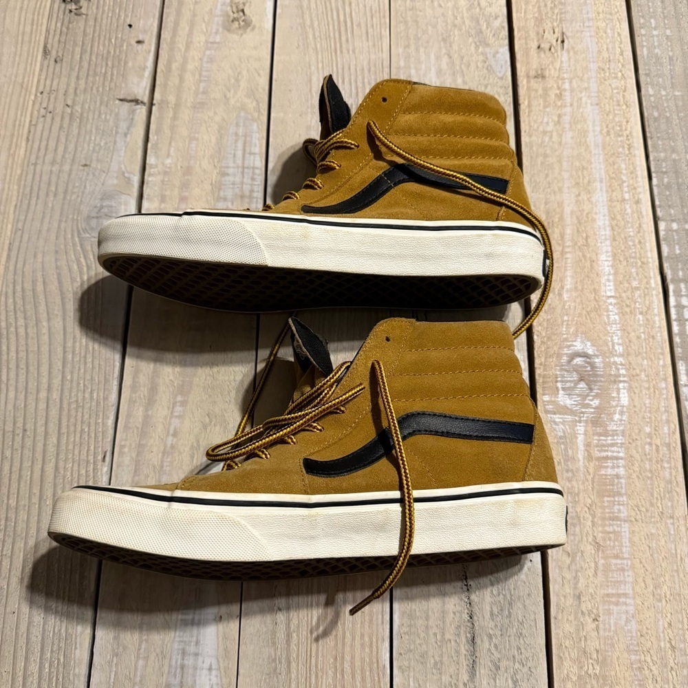Vans SK8-Hi Off The Wall Mens 7 Womens 8.5 Brown Black High Top Skater Sneakers - Picture 4 of 5